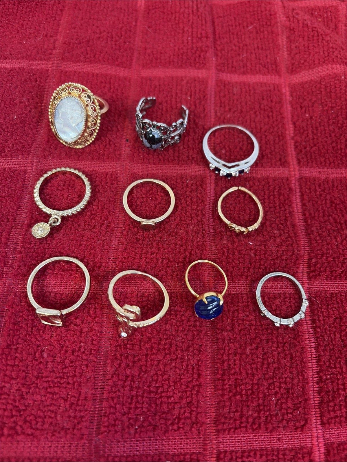 Assorted Fashion Rings Various Sizes Lot of 10