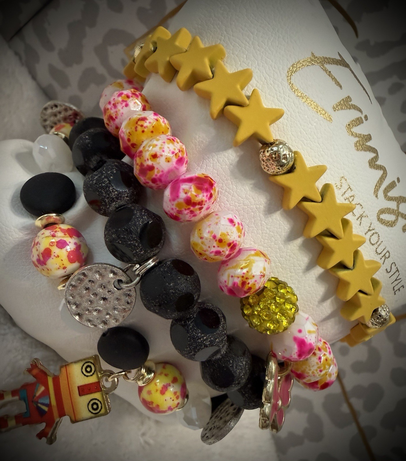 NEW! ERIMISH Bracelets 4 pc – Yellow Multi – Custom Regular, Kids Or Extended