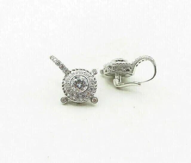 3Ct Round Simulated Diamond Women’s Drop Antique Earring 14K White Gold Plated
