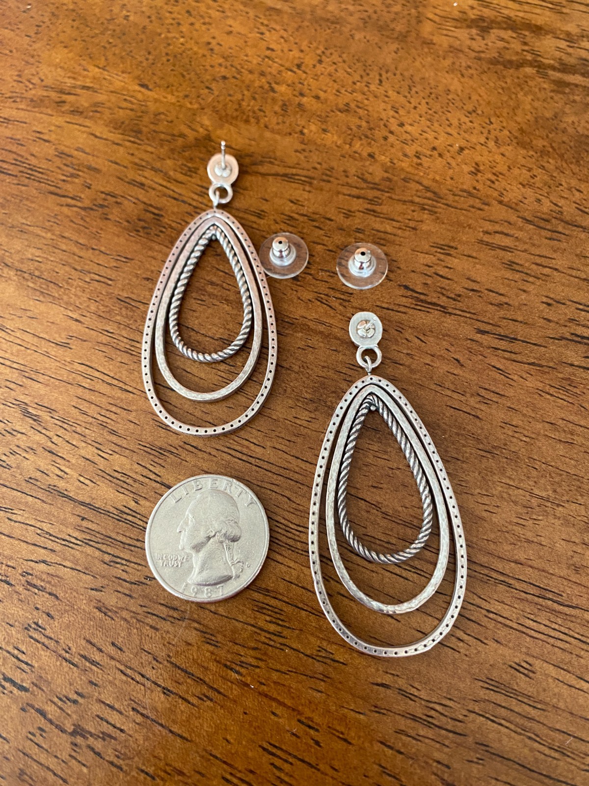 Rare Brighton Layered Teardrop Earrings Nesting Orbital Articulated HTF