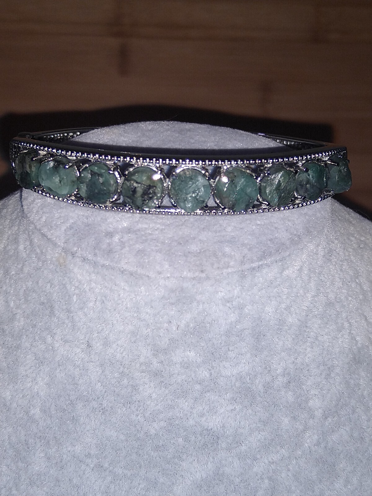 KAGEM ZAMBIAN ORGANIC Roughcut Bracelet/Stainless Steel (7.25″) 21.00 ctw