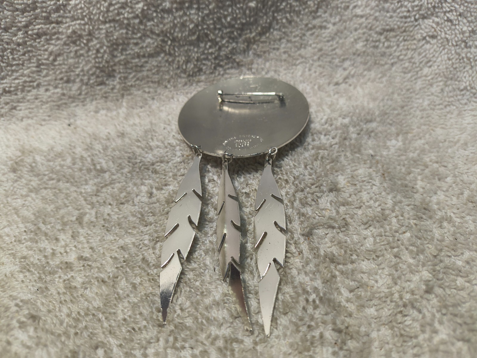 Montana Silversmiths Sterling Silver Plate Broch Dangle Feathers Flower Filigree