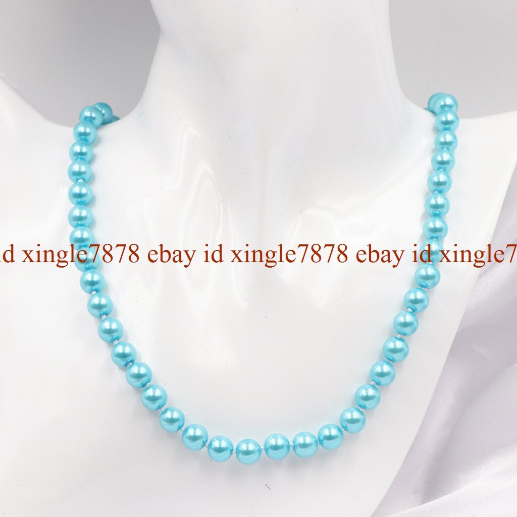 Natural 8MM 10MM 12MM South Sea Shell Pearl Round Beads Necklace 20″