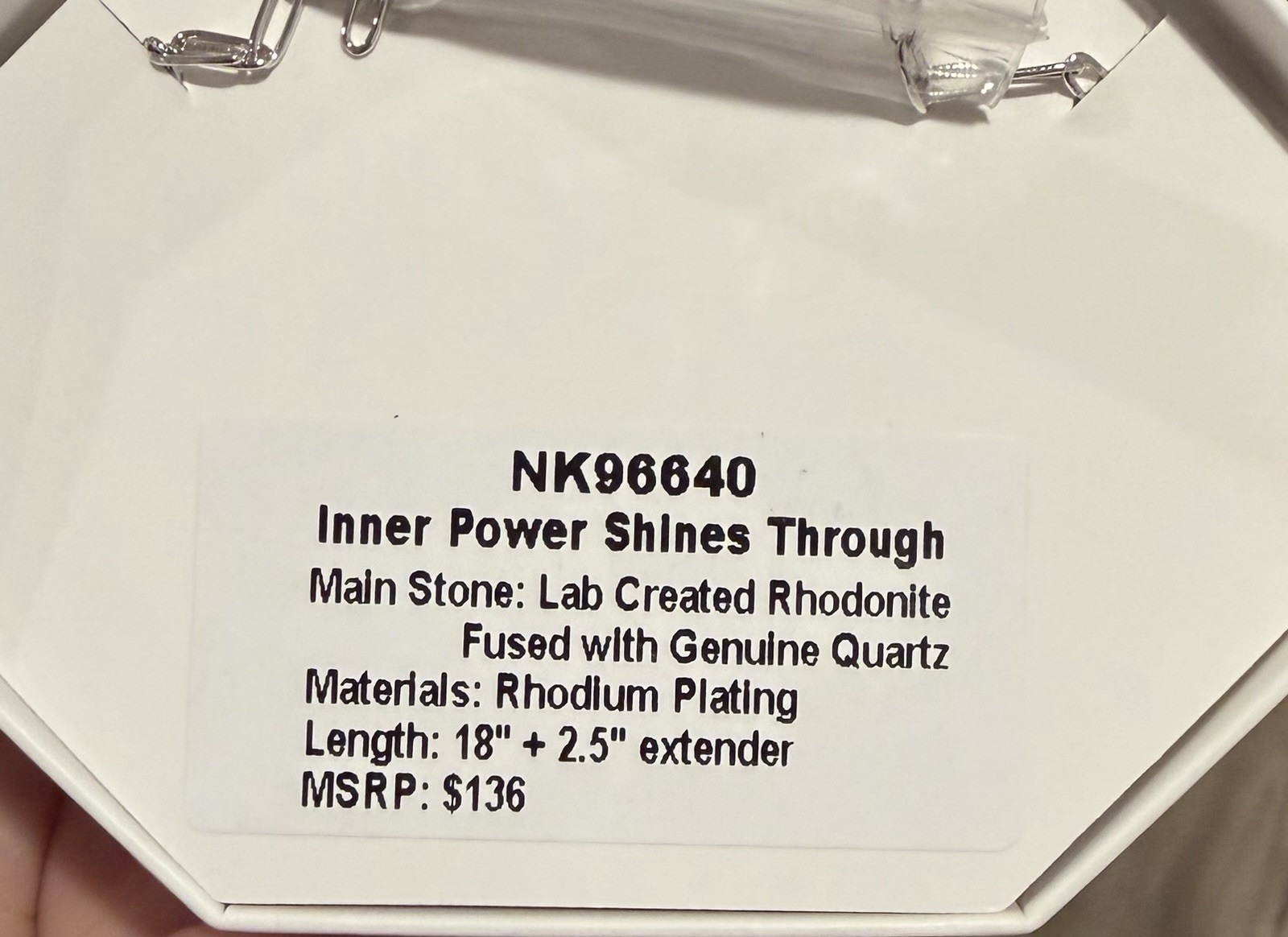 Bomb Party OG Necklace NK96640 Inner Power Shines Through Rhodium Plating