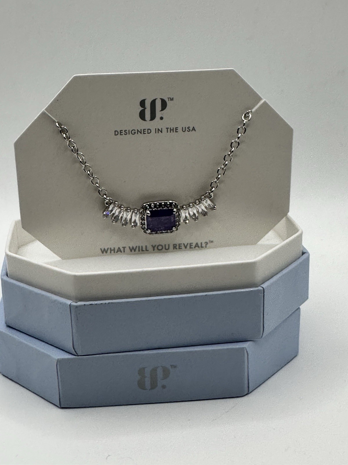 Bomb Party NK56687 Pale Dreams On The Horizon Amethyst Ice Rhodium Plating