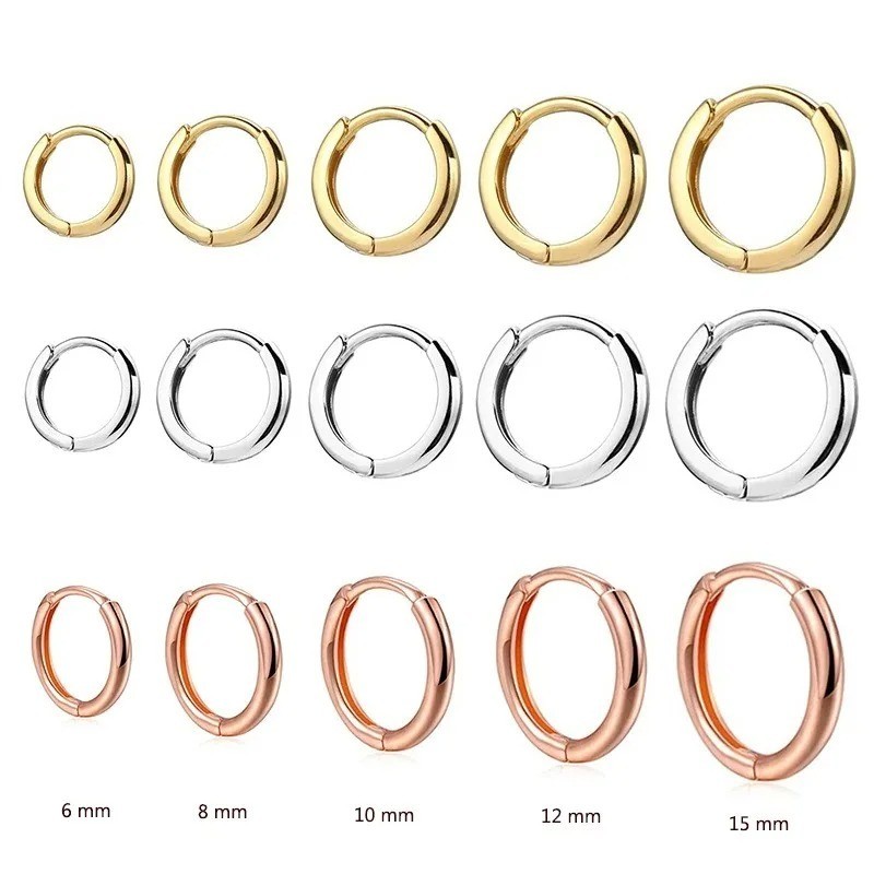 2pcs Gold Tiny Hoop Earrings Cartilage Huggie Hoops for Women Men Unisex