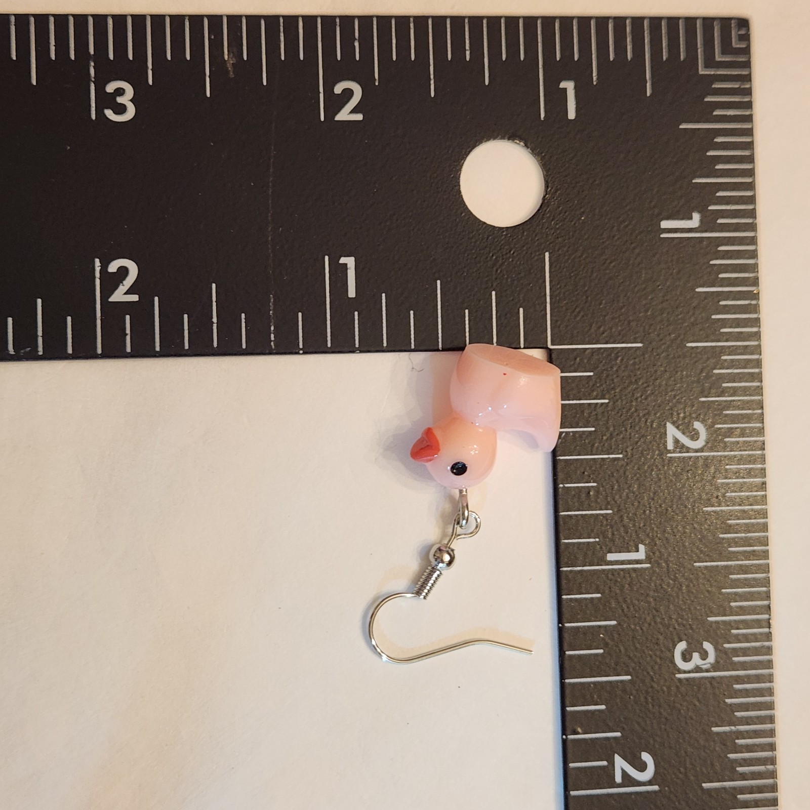 Duck Earrings Pink Acrylic Hook Dangle Fun Cute Gift