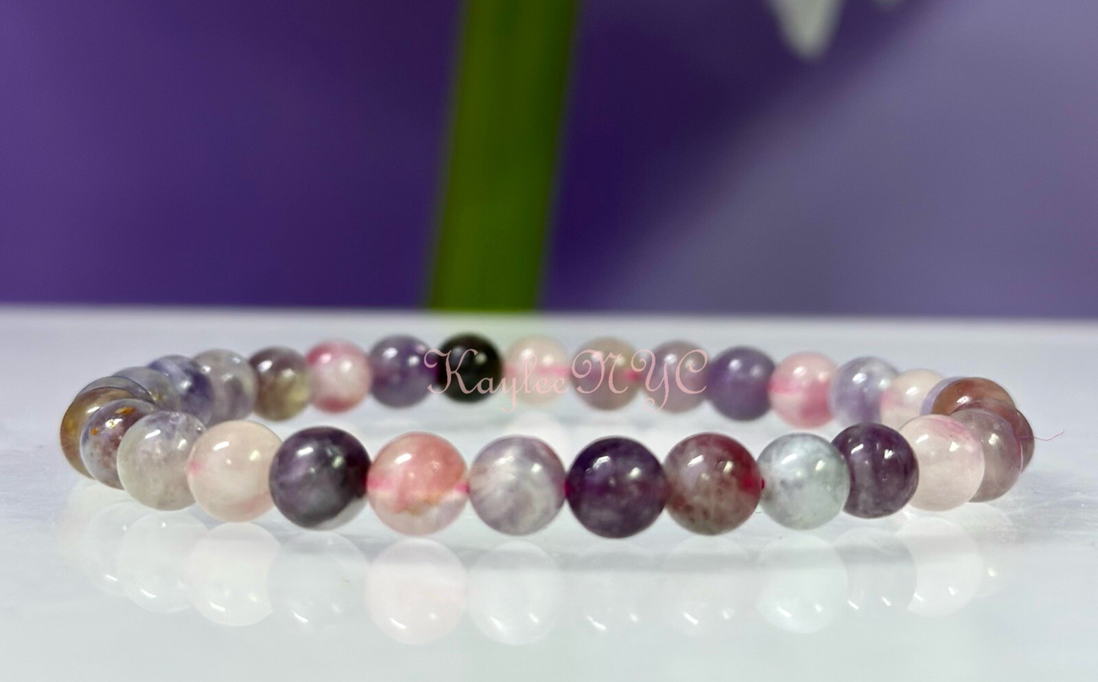 Wholesale 6 Pcs Natural Unicorn Stone 6mm 7.5” Crystal Stretch Bracelet