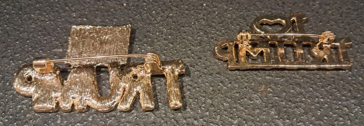 Pair of Trump Brooch w/ The USA Flag & Love Trump Brooch Pin 2024 United States