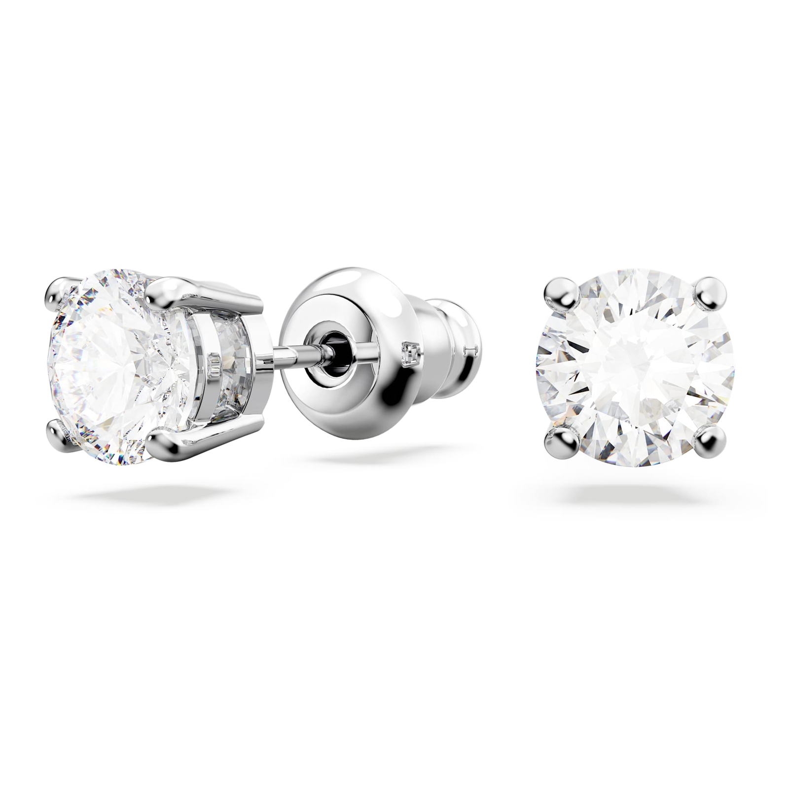 Swarovski Matrix Tennis Set Round Cut, White, Rhodium Plated Necklace & Earrings