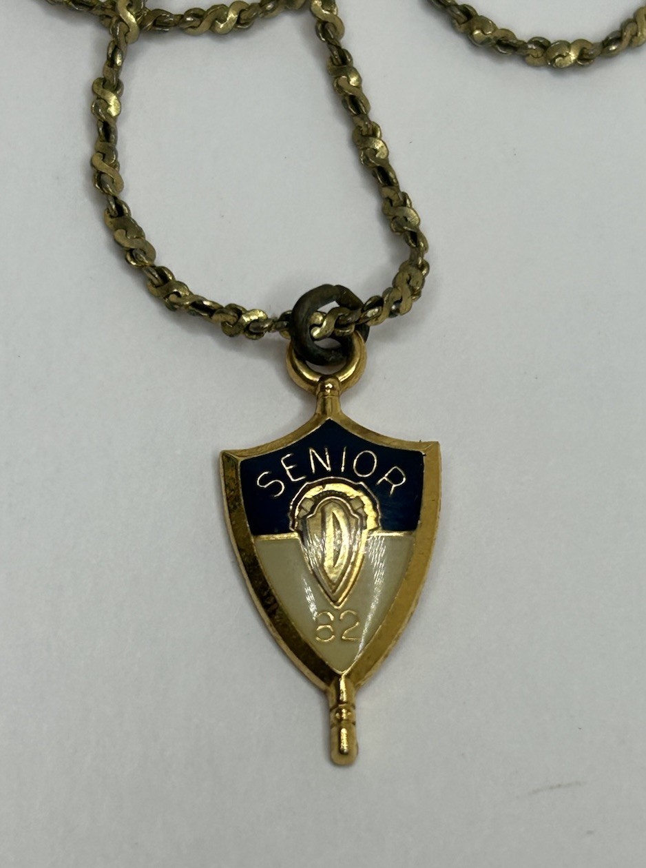 Vintage Senior Class of 82 Charm Pendant Chain