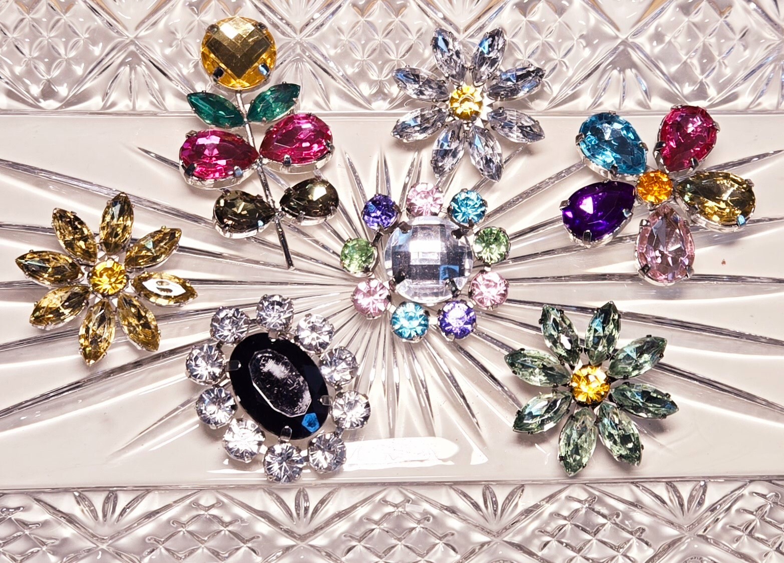 Brooch Lot Mixed Flower Colorful Multi Sample Lot 12 pcs Mix