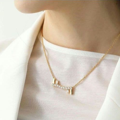 Fendi First Necklace Logo Necklace Gold Crystal Women’s Accessory