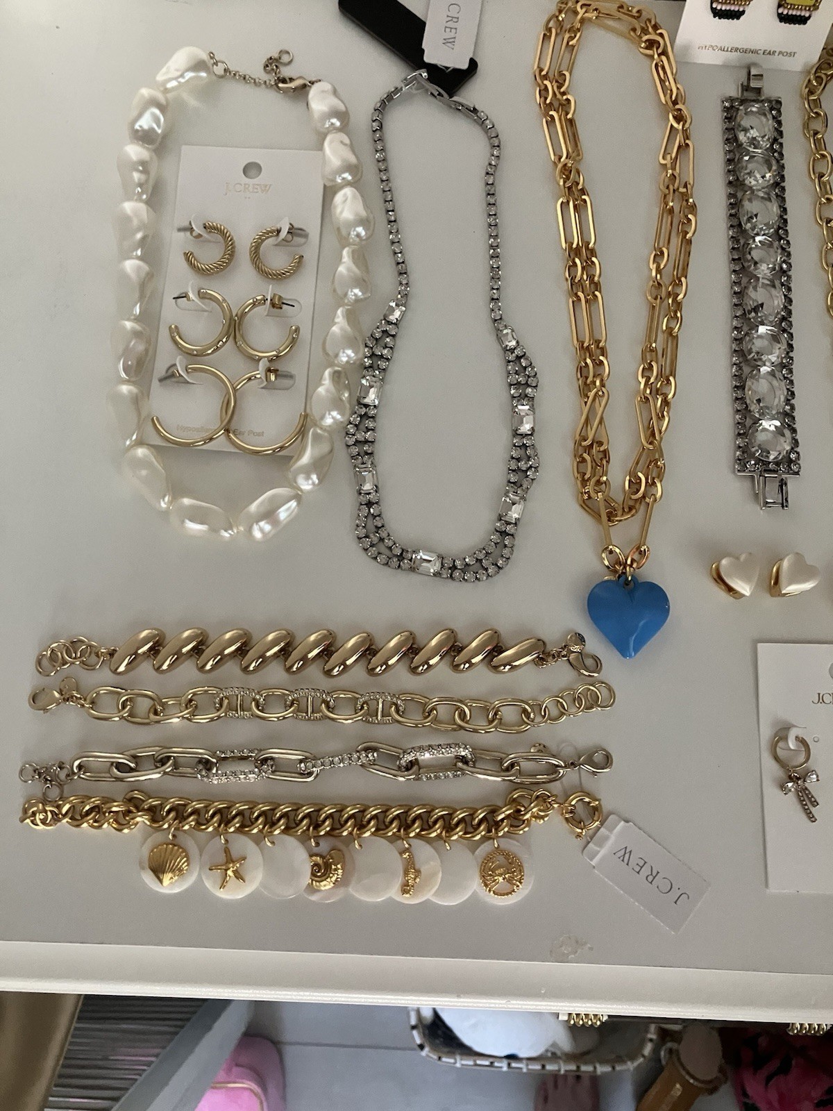 Brand New Current 25 Piece Lot Of J Crew Retail Necklaces, Earrings And Bracelet