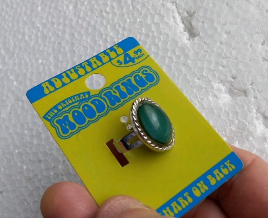 Lot Of 2 – Adjustable Orig Color Change Mood Ring NOS Vintage Fashion Jewelry