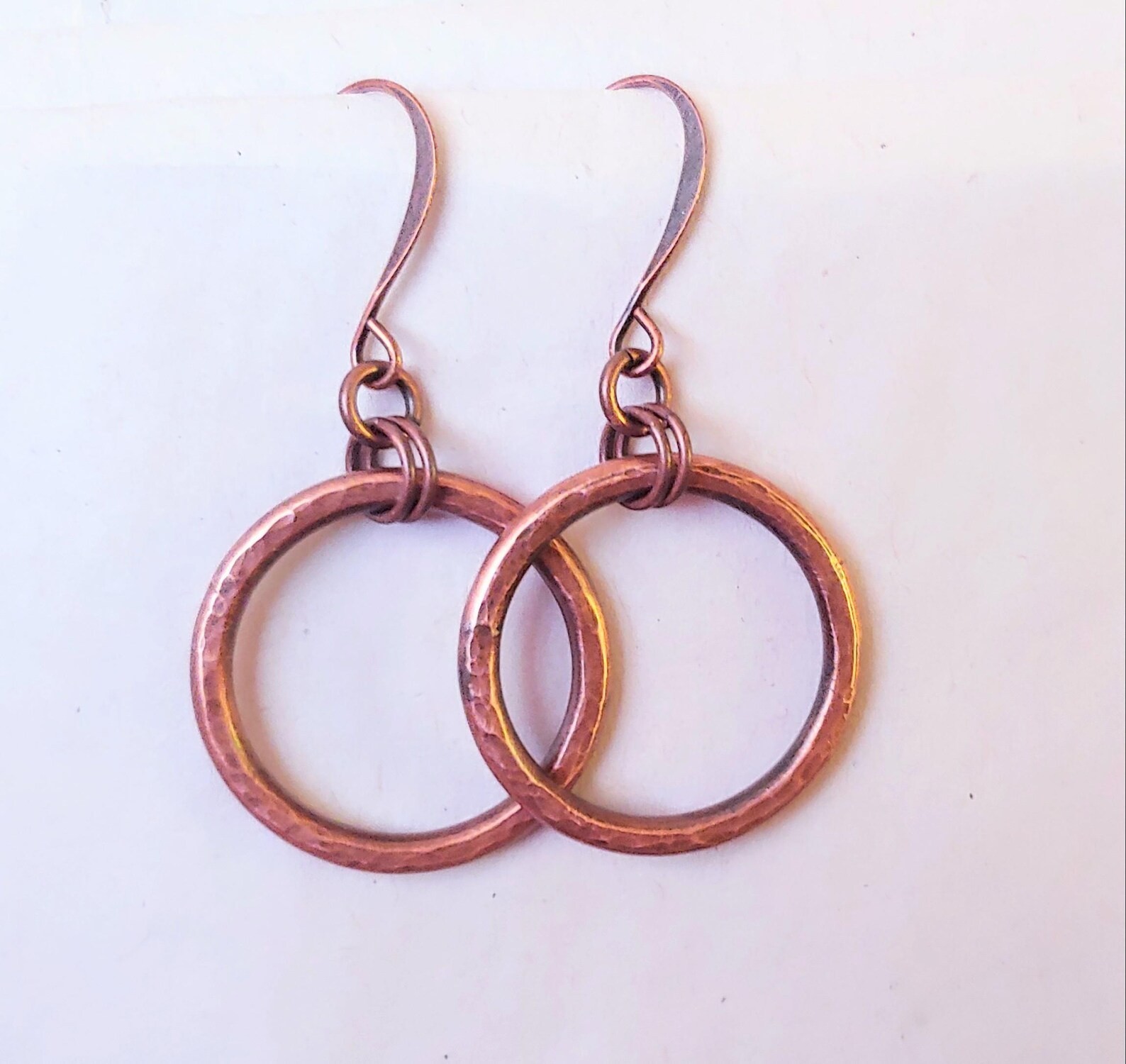 1 Pair Pure Copper Healing Hook Earrings, Jewelry Spiritual Kriya Round