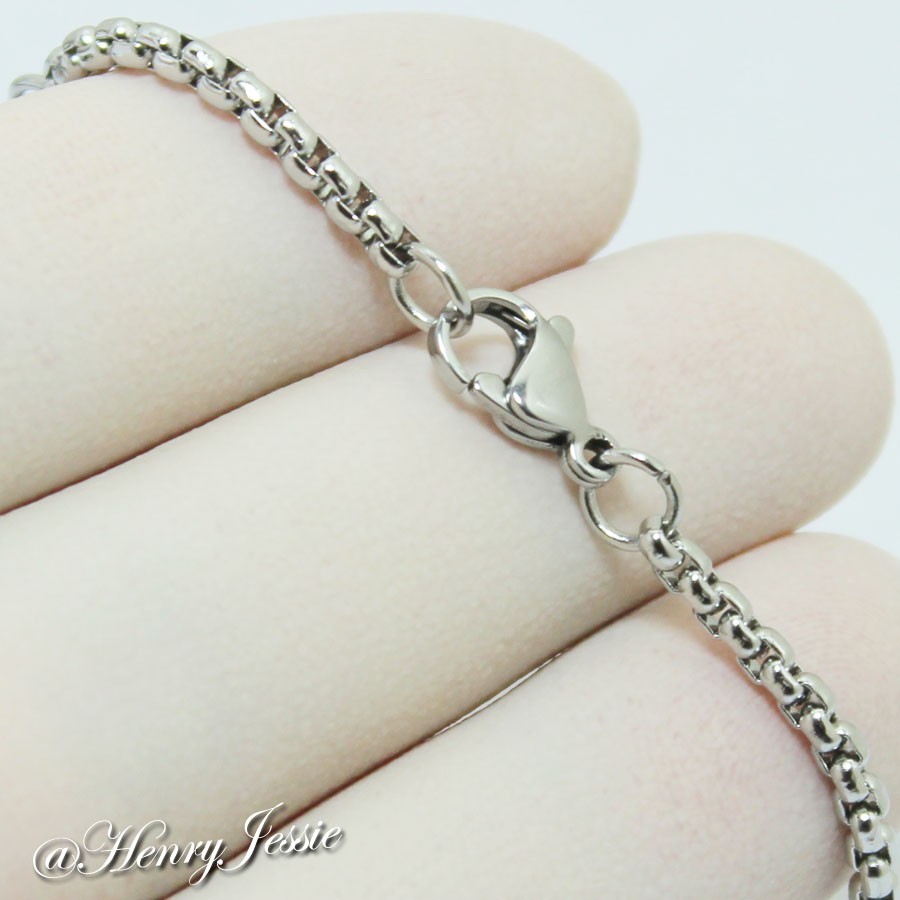 18-32″MEN Stainless Steel 2mm Silver Box Link Chain Little ANGEL 3D Pendant*P48