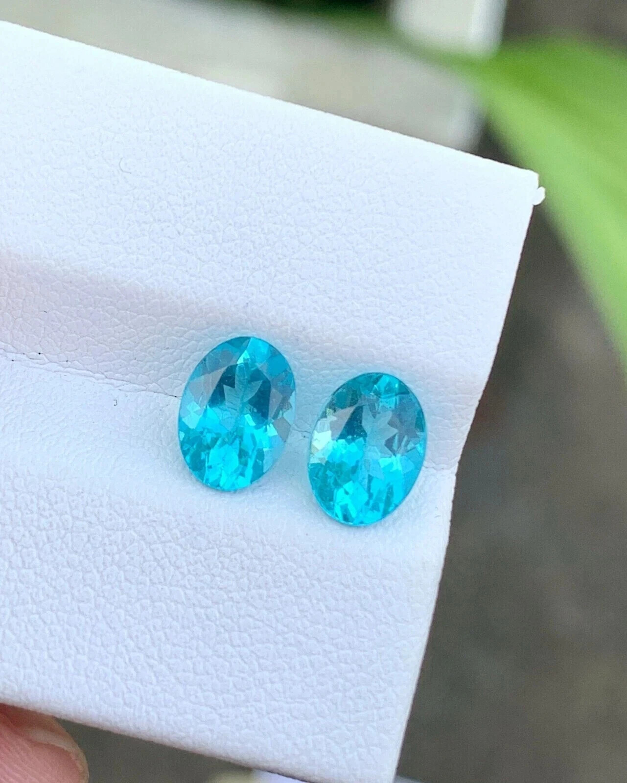 10 Ct 2 Pcs Certified Natural Paraiba Tourmaline Neon Blue oval Loose Gemstone