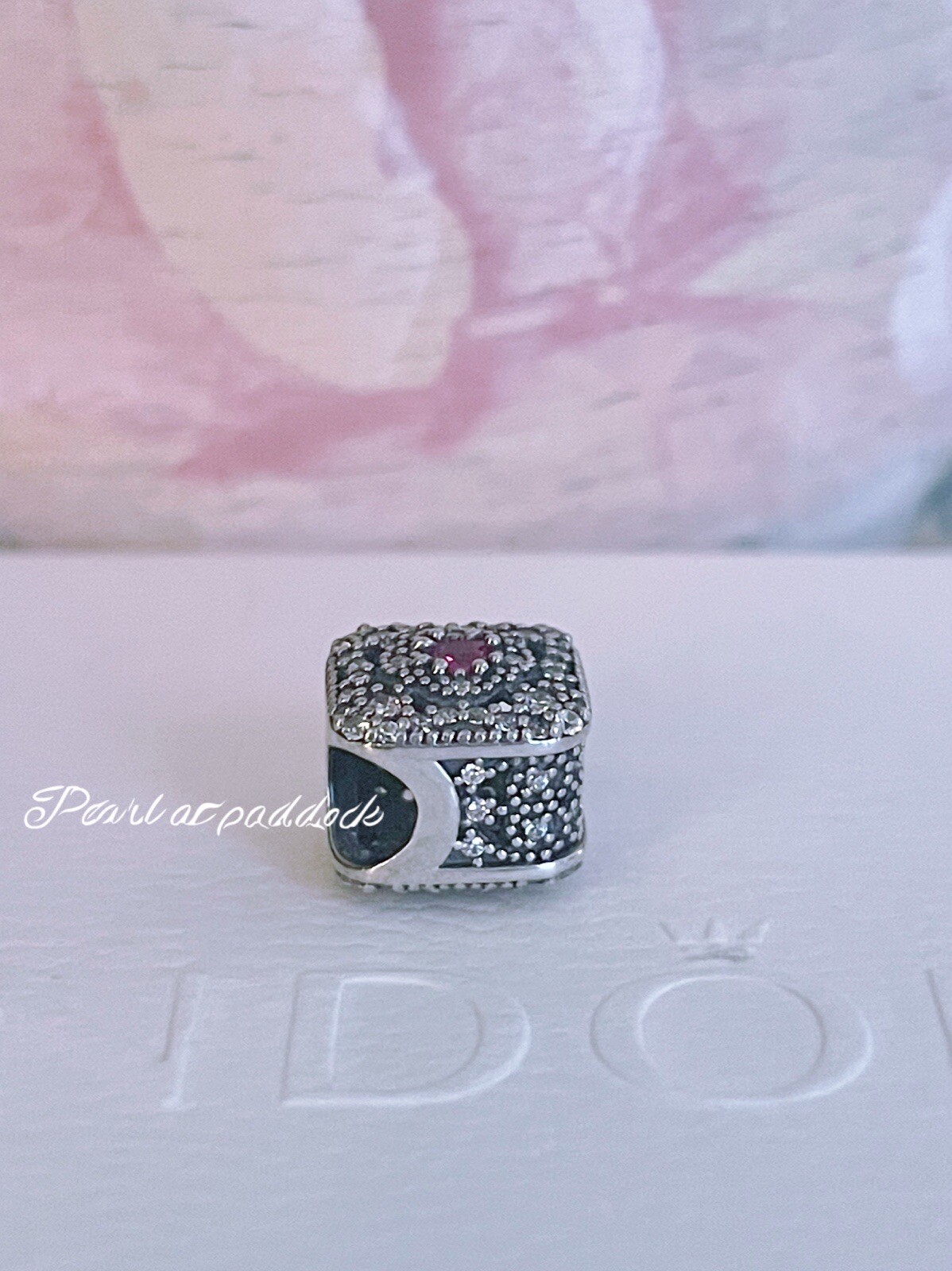 Sterling Silver Pandora Fairytale Treasure Ruby Red Cz Charm With Gift Box