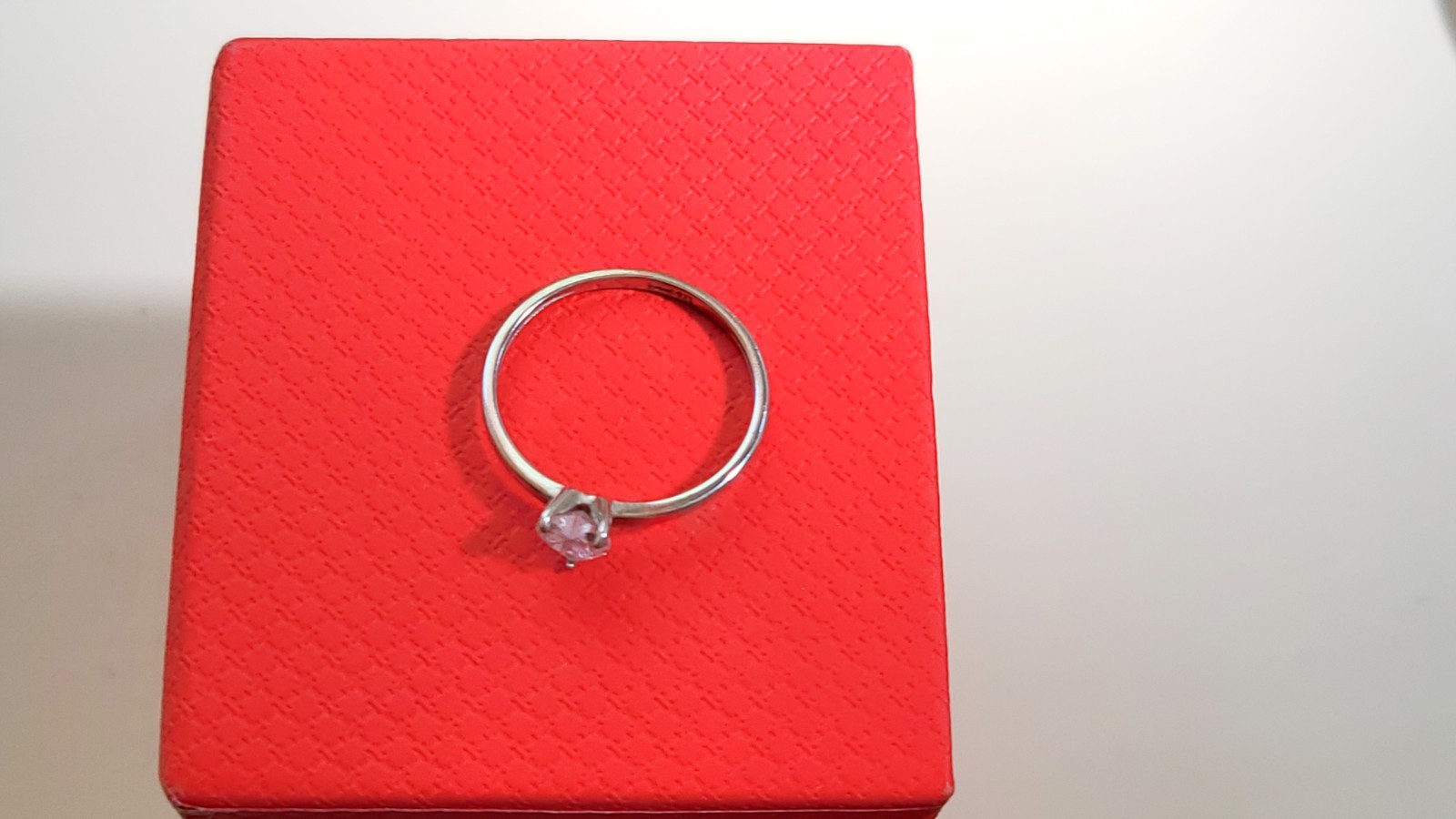 Woman’s 925 Sterling Silver Heart Cubic Zirconia Ring Size 5 US