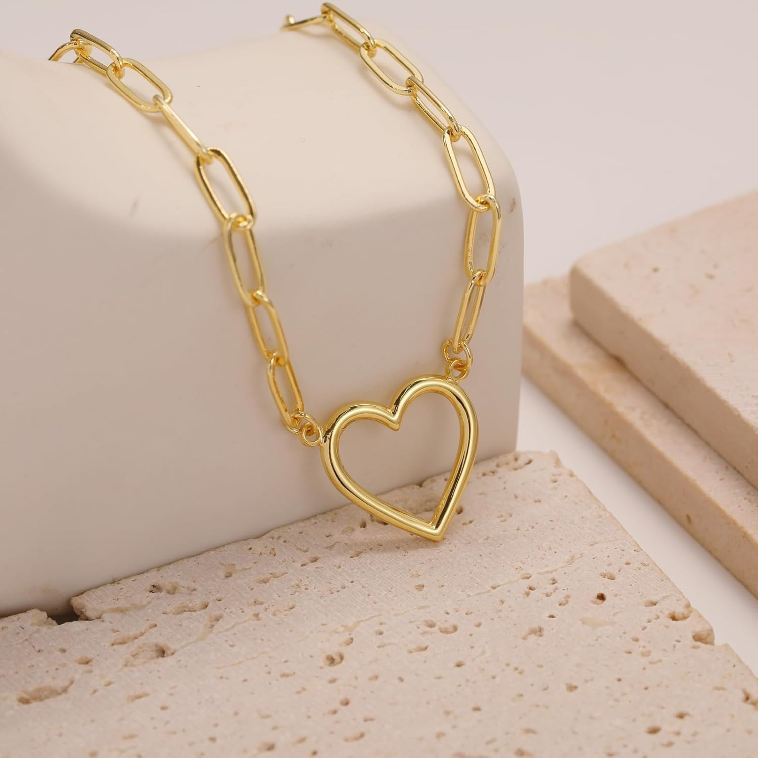 Dainty Gold Necklace for Women 14K Gold Plated Necklaces for Her Delicate Love H