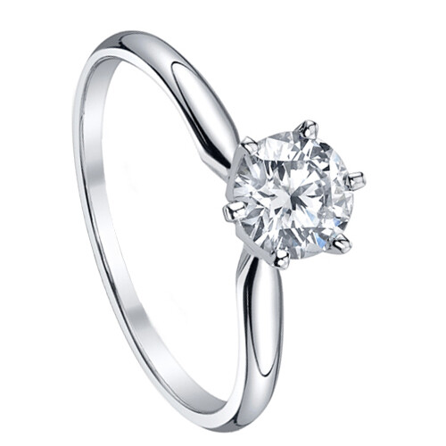 Solid 925 Sterling Silver Rings Women Solitaire Engagement Ring CZ Wedding Band