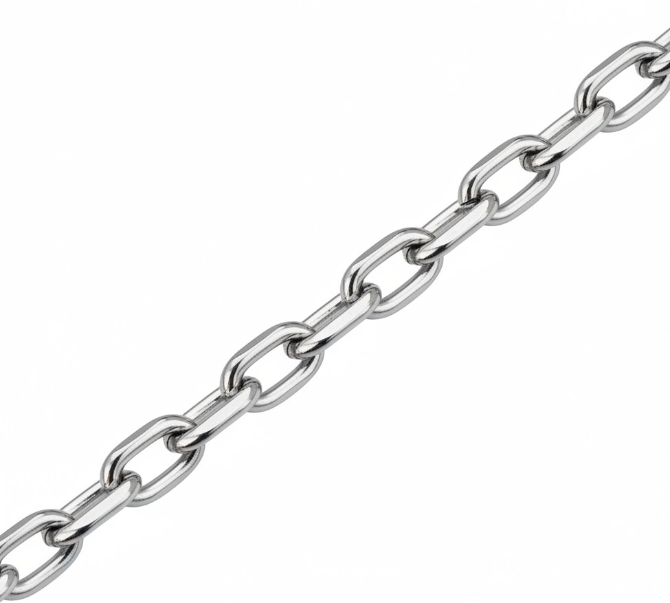 8mm Oval Link Necklace Stainless Steel 30