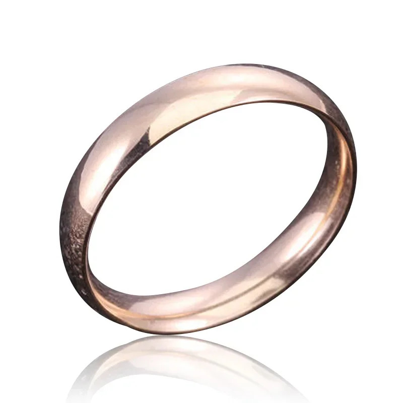 Stainless Steel Smooth Round Ring Women Classic Circular Band Adjustable Jewelry
