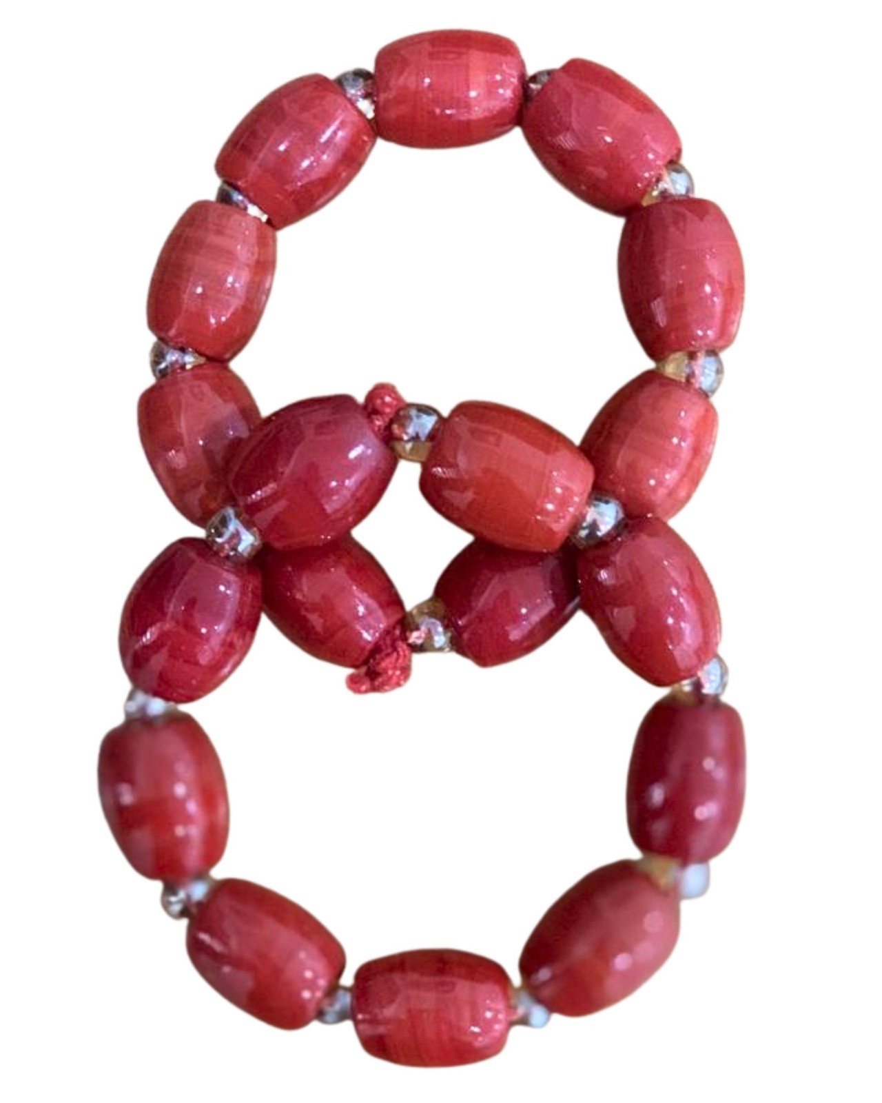 African Coral Bead Bracelet – Handmade Bridal, Wedding, Festival Jewelry Gift