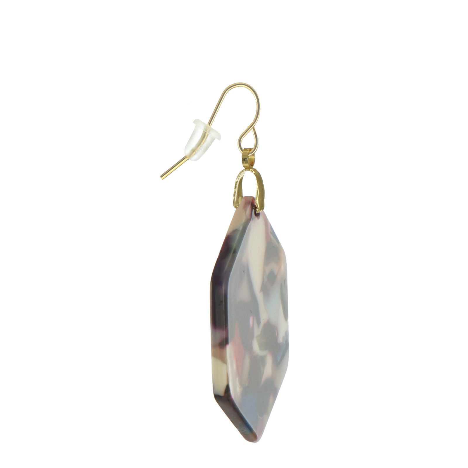 Colorful Hex Statement Boho Earrings, Hypoallergenic 18K Gold or Platinum Wires