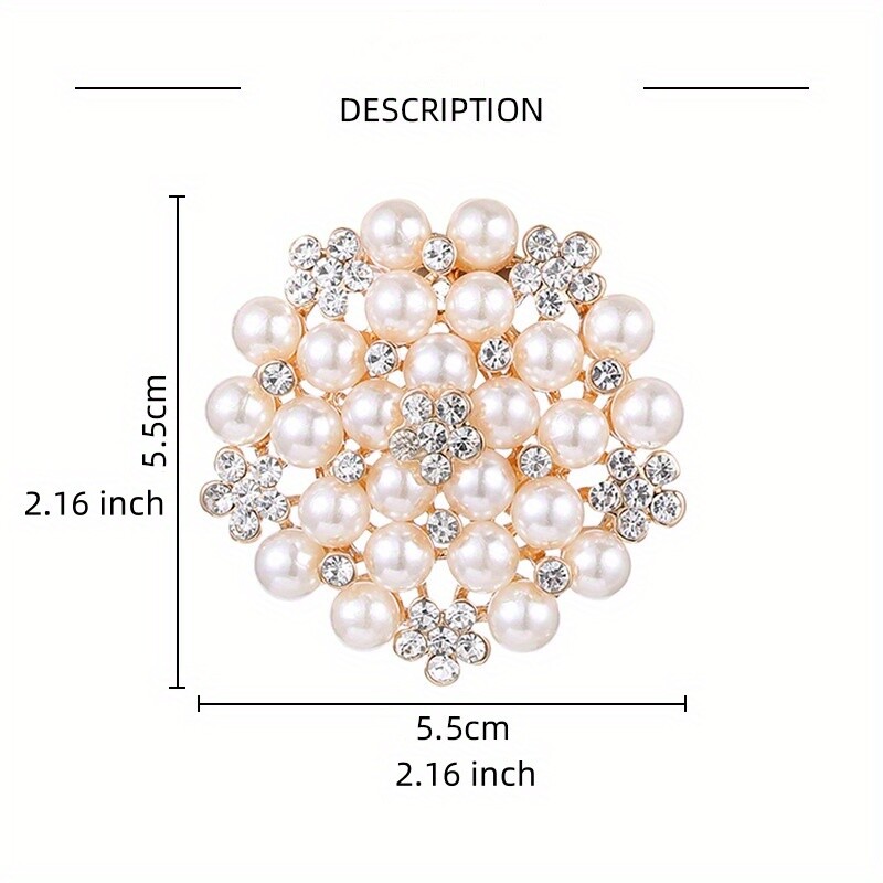 Exquisite Women Men Fashion Flower Pearl Brooch Badges Elegant Lady Classic Pin