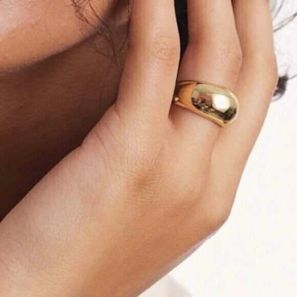 Chunky Gold Dome Ring – Waterproof, Non-Tarnish Statement Ring for Everyday Wear