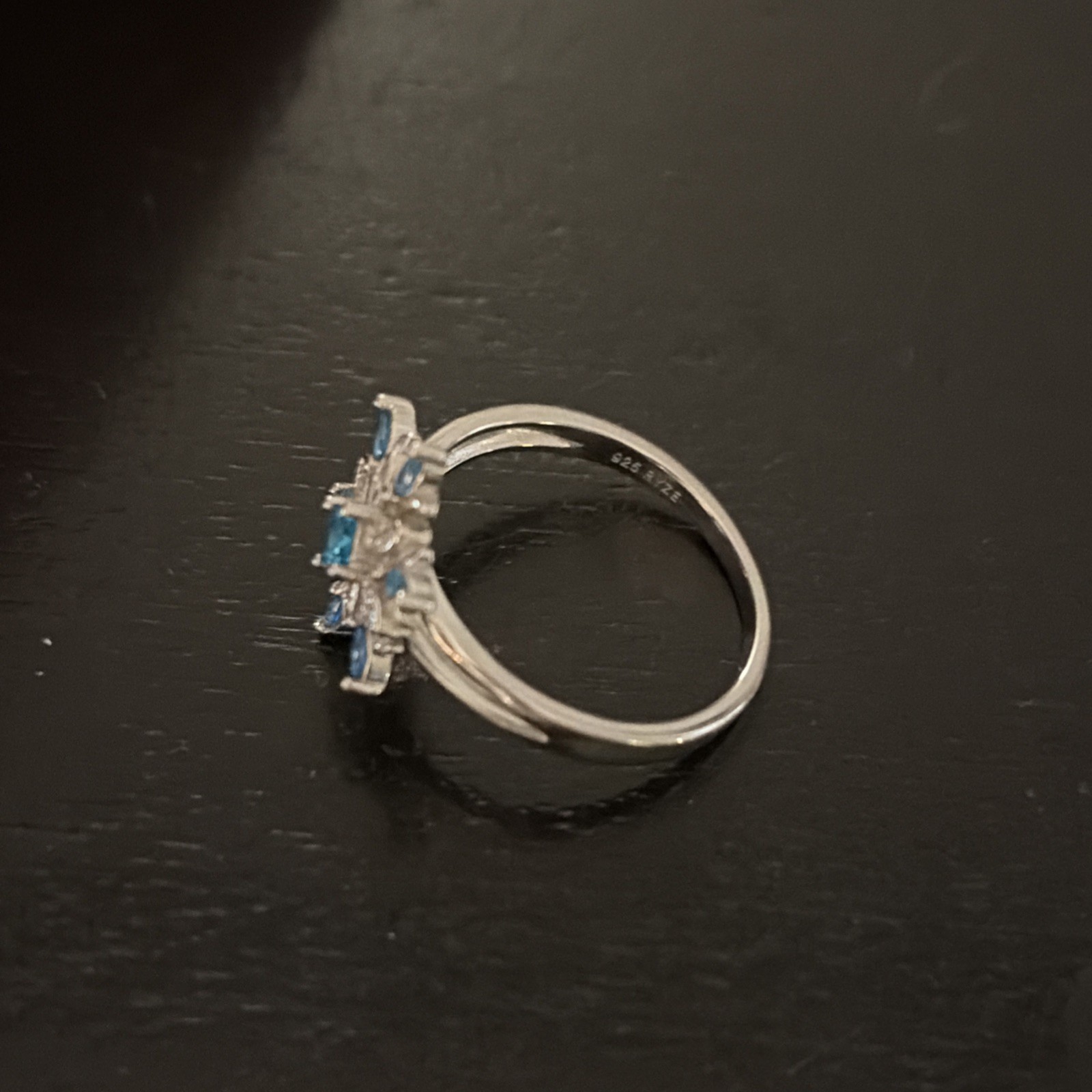 RYZE Coastal Crush CZ White Frost CZ Snowflake Ring 925 Sterling Silver Sz 9