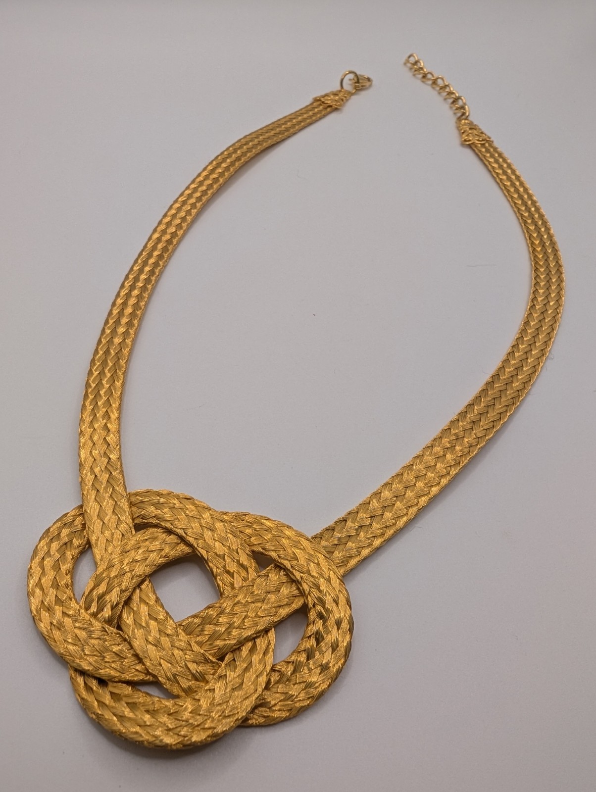 Carol & Stelios Paraskavas 24K Gold Plated Mesh Hercules Knot Necklace