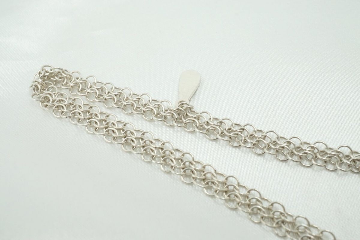 TIFFANY & Co. Mesh Collection Long Necklace Elsa Peretti 9.1g SV925 Silver 6805j