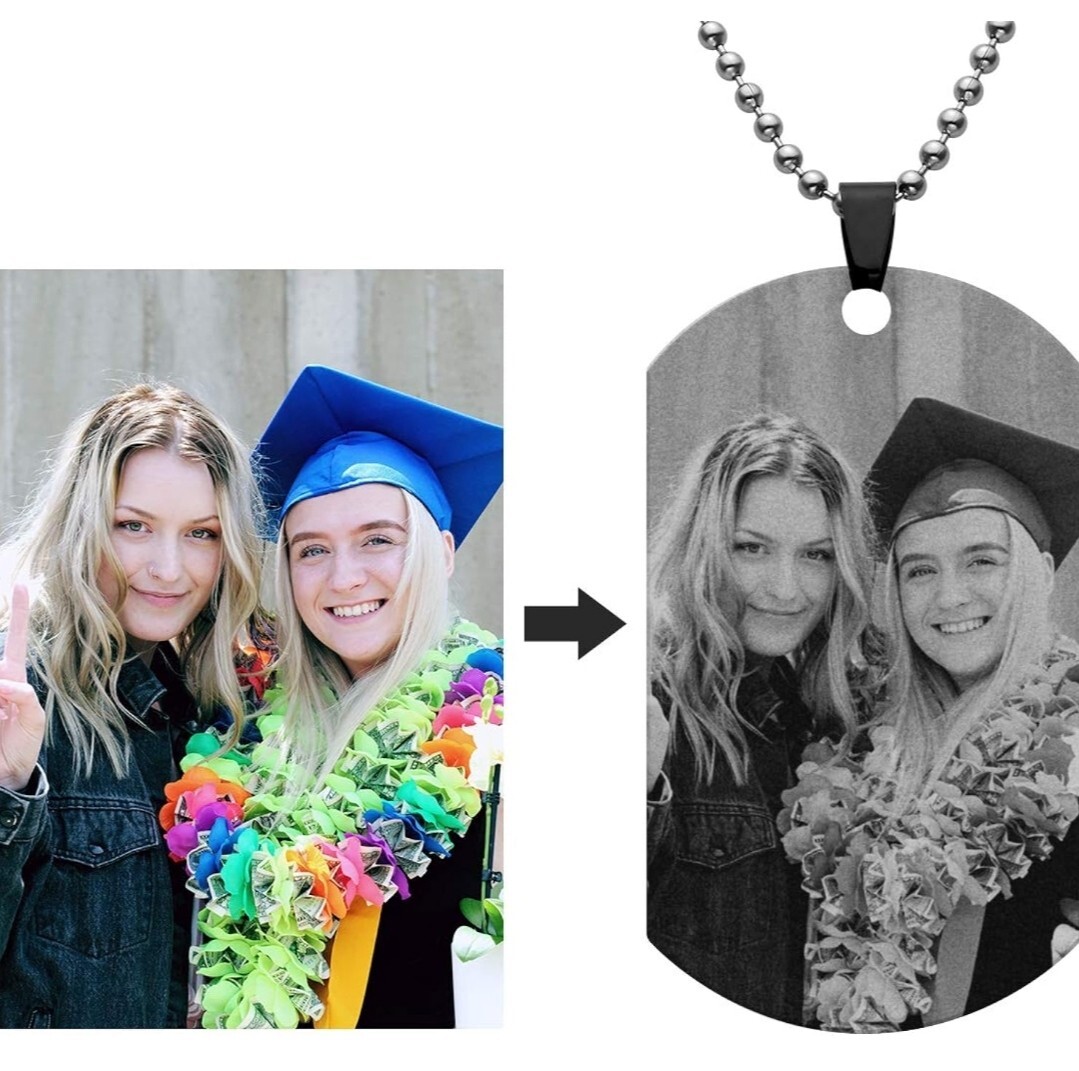 We Engarve Your Family Pic On Tag As Keychain Or Necklace