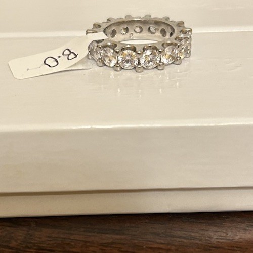 Size 8 Diamond CZ Chunky Eternity Band No Mark