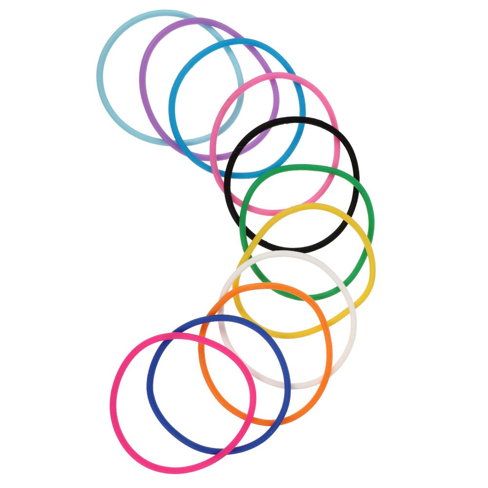 2 PCS Wristbands Silicone Colorful Adjustable Jelly Bracelets Elastic