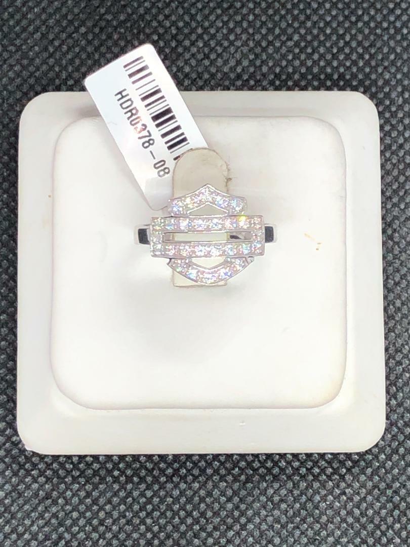 Ladies Bling Harley-Davidson ® Bar Shield Ring Sterling Silver 223 / HDR0378