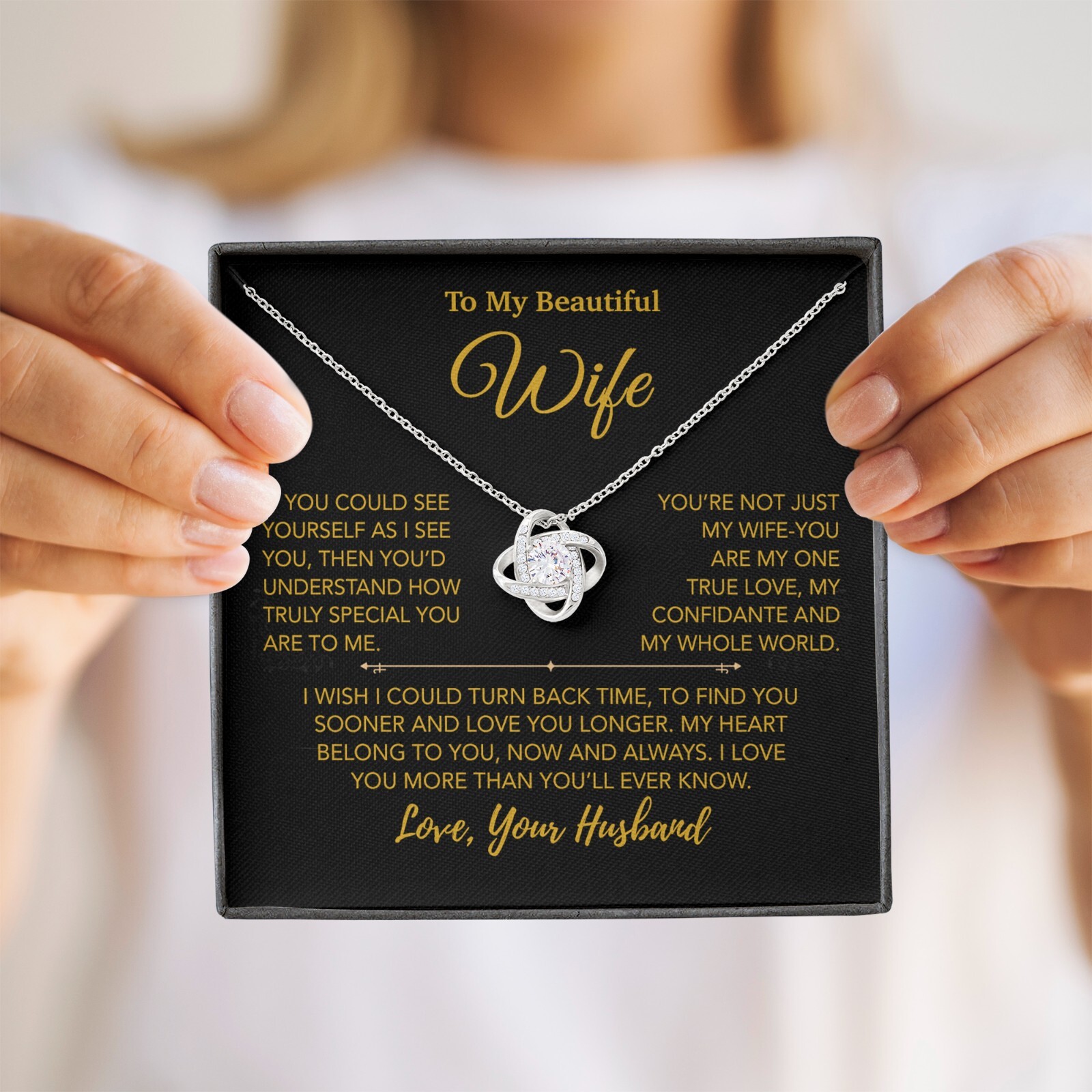 To My Wife Necklace, Vanlentines Gifts For Women, Anniversary Gift For Wife