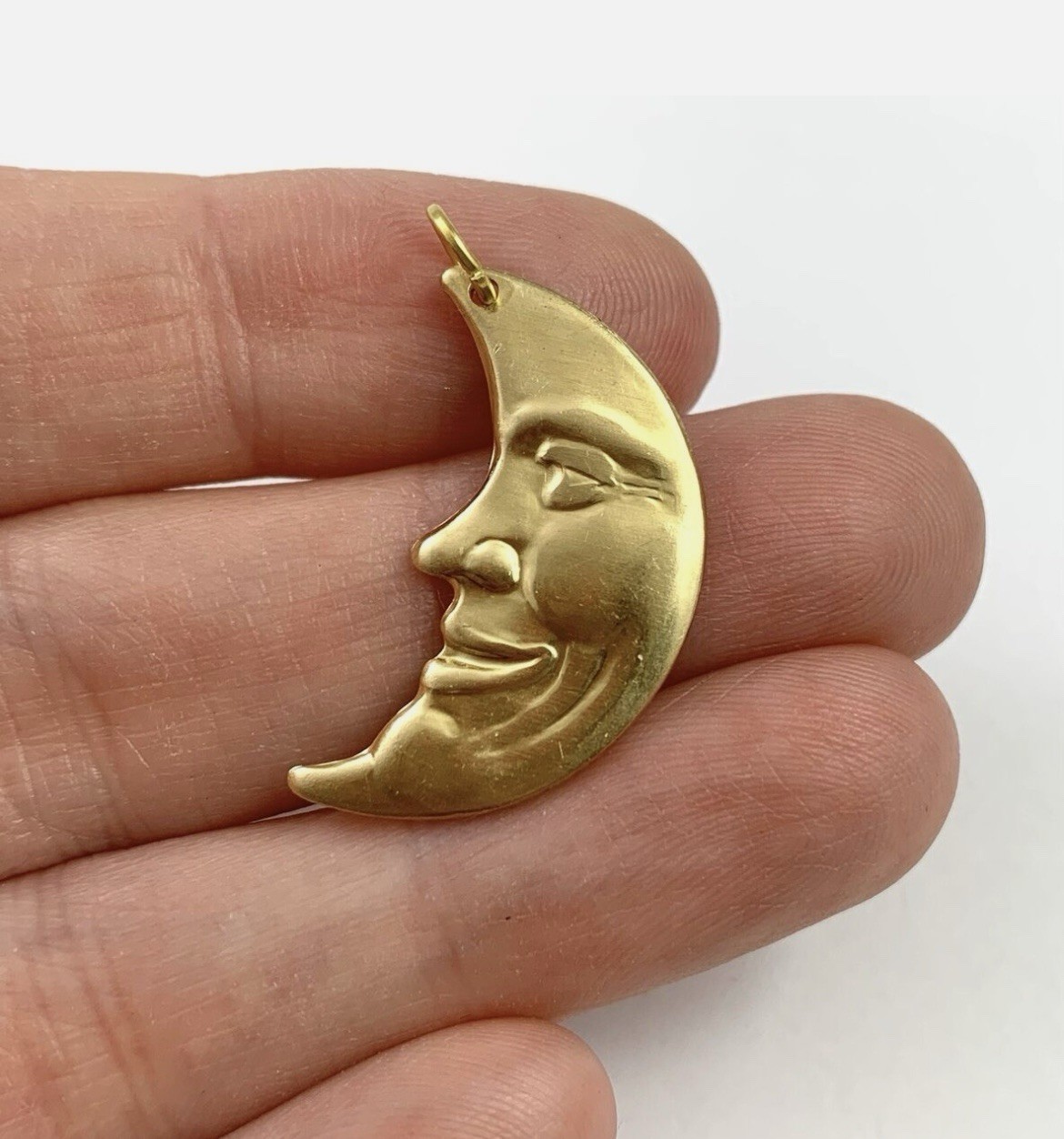 Crescent Moon Charm Necklace Pendant Moon With Face Celestial Jewelry For Women