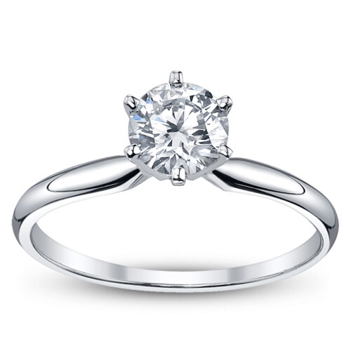 Solid 925 Sterling Silver Rings Women Solitaire Engagement Ring CZ Wedding Band