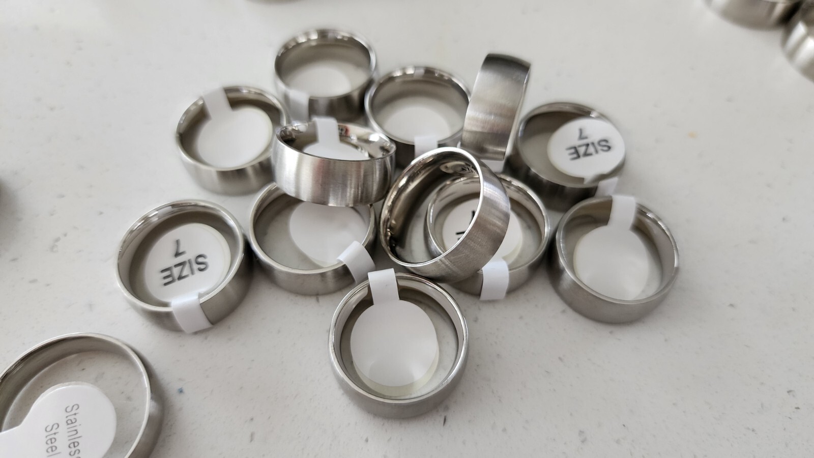 Unisex Women Men Brushed Stainless Steel Rings Lot Jewelry 6 and 8 mm wide