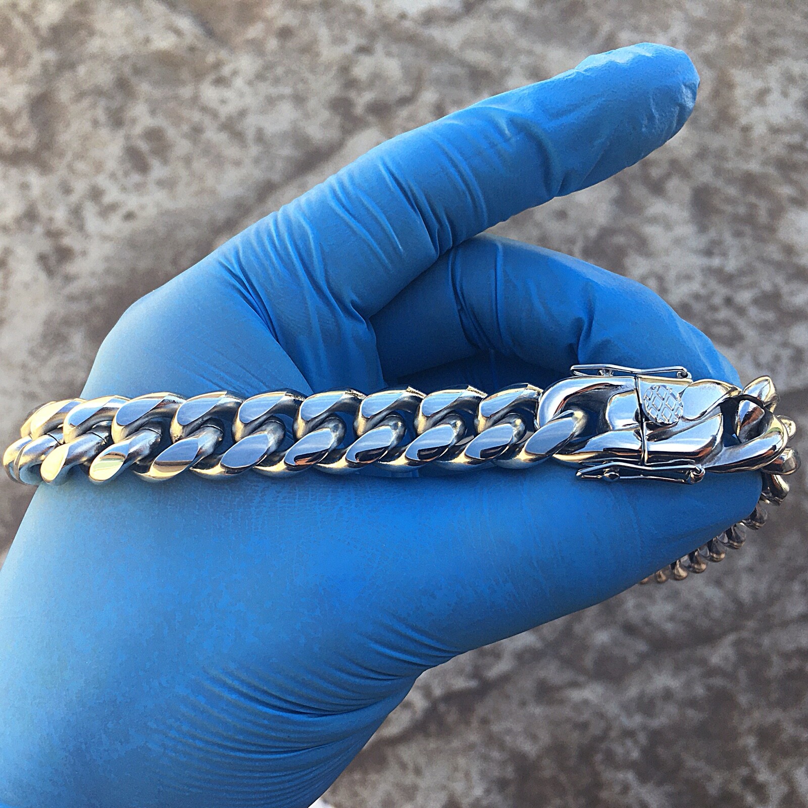 Mens 18″ In Choker Chain Stainless Steel 14MM Cuban Link Heavy Hip Hop Necklace