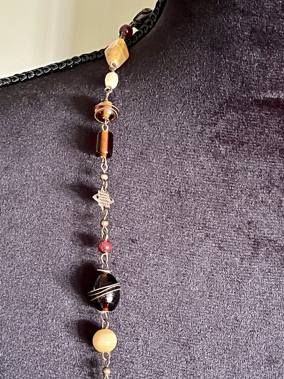 Vintage Style Beaded Multi-Color Long Necklace