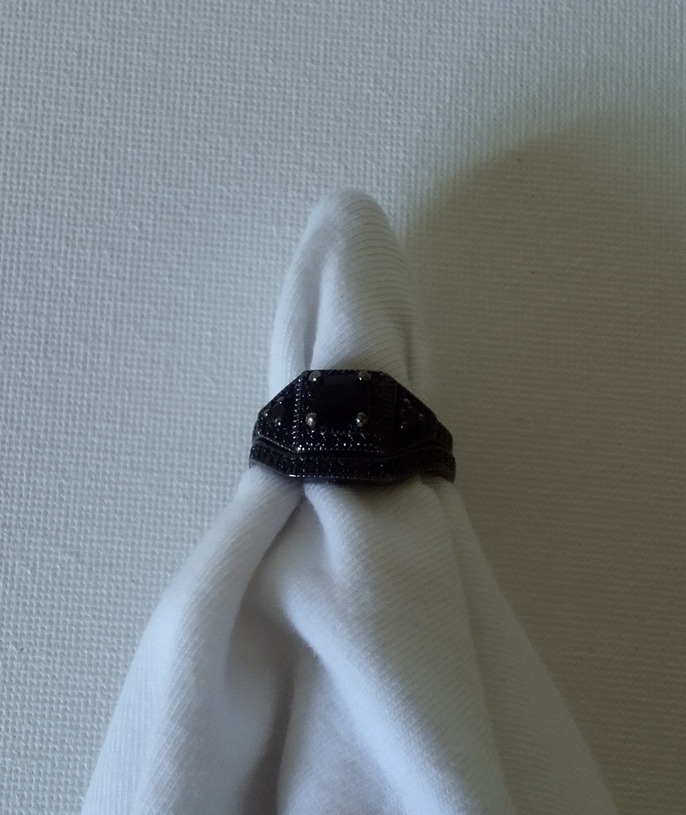 Black Tone Square Signet Band Ring Size 7 Black Square Center Setting