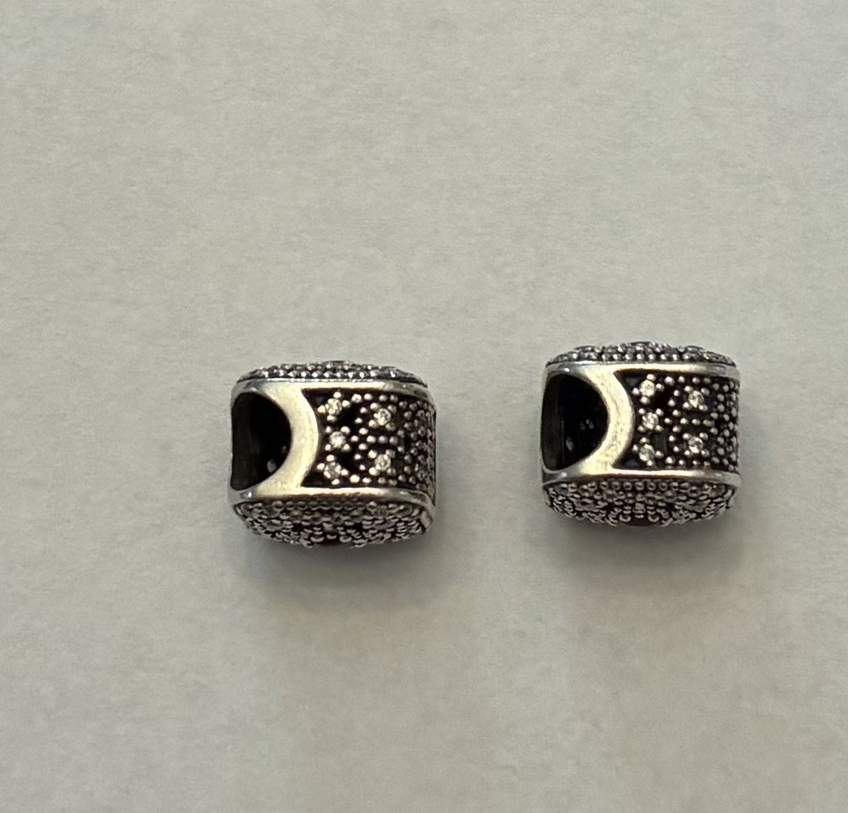 Set of 2 – Pandora Fairytale Treasure Charms Pave Sterling Silver