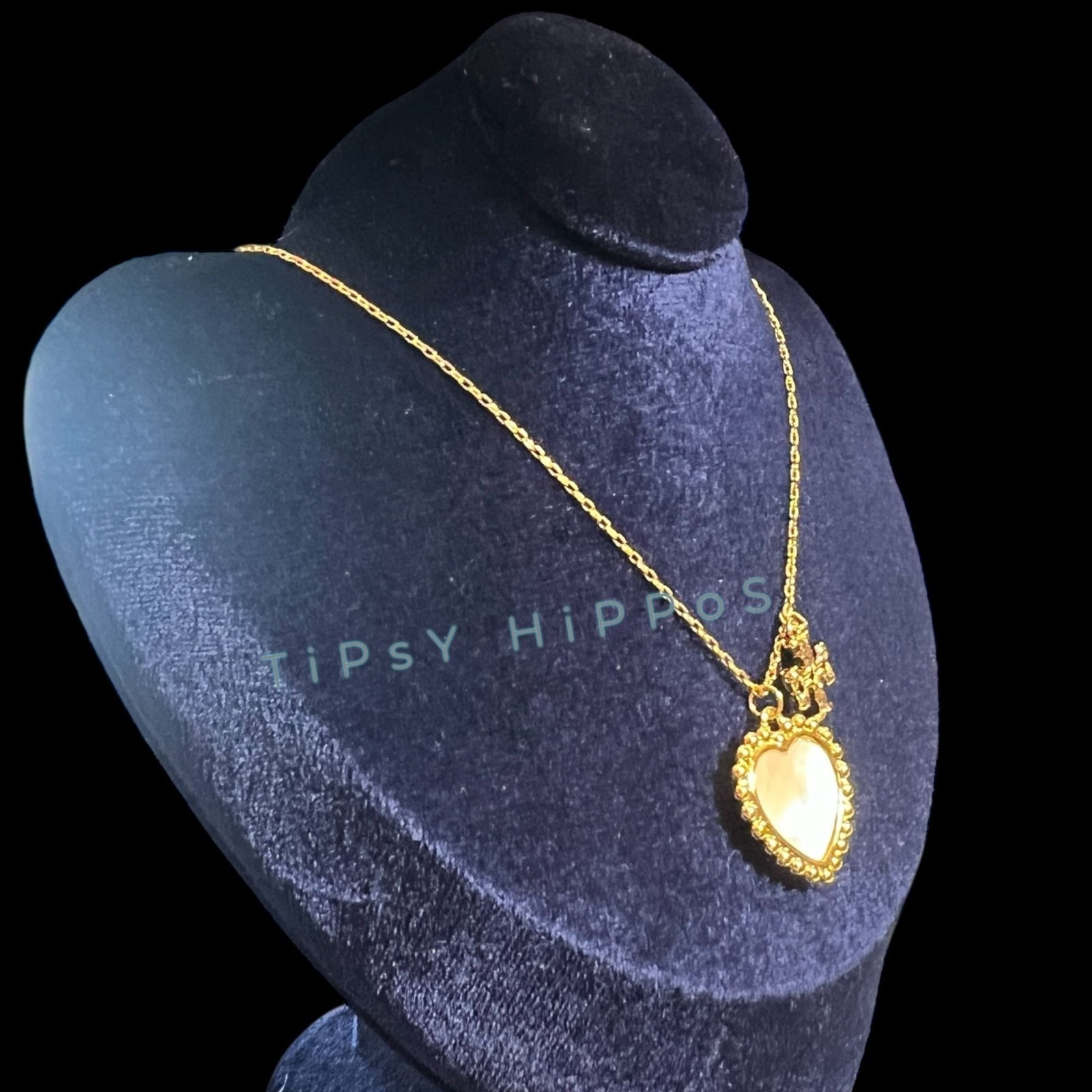 Tory Burch Pearl of Heart & Logo Necklace!
