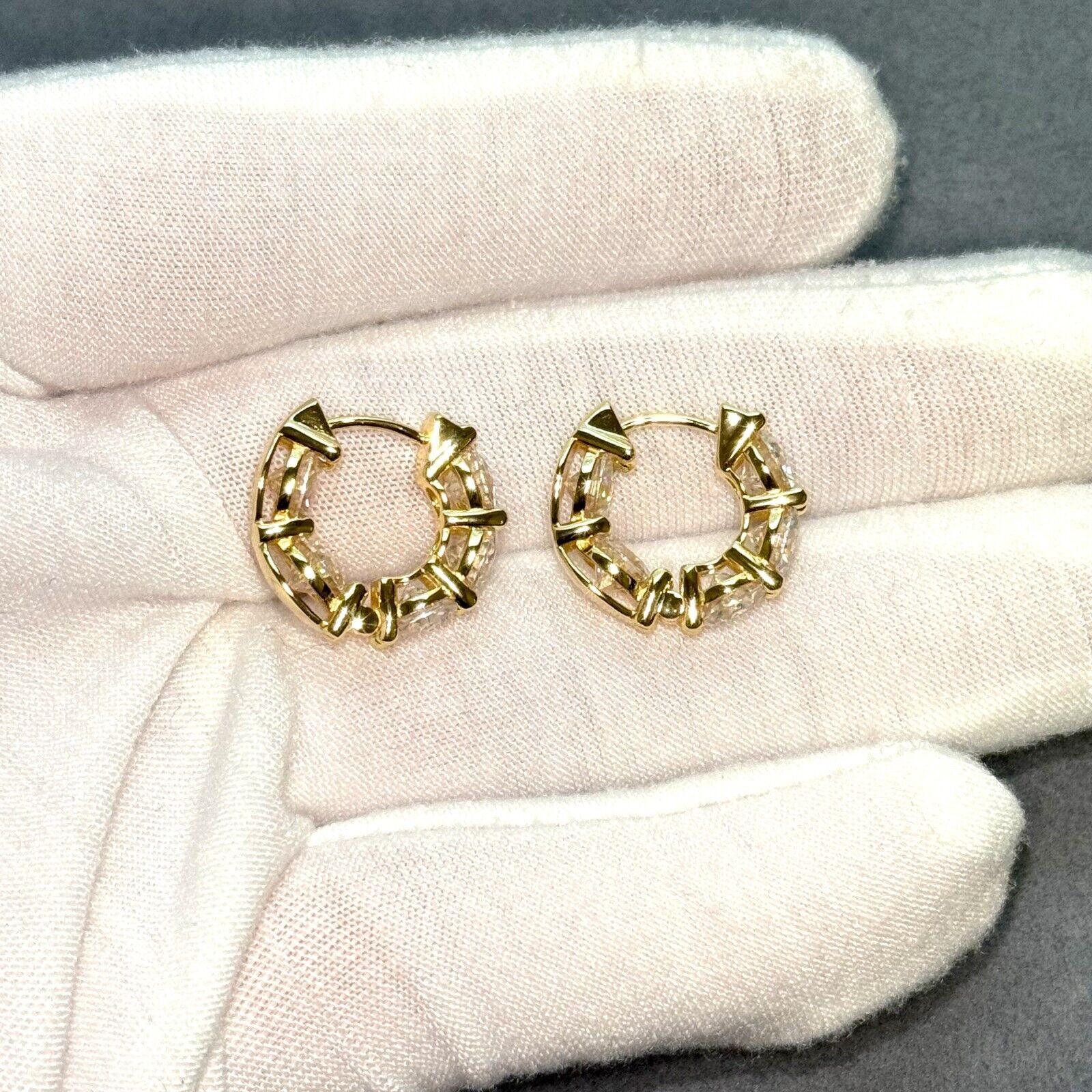 8.00 CTW Jumbo VVS1 Moissanite Hoop Earrings Huggies 20mm – 925 Silver
