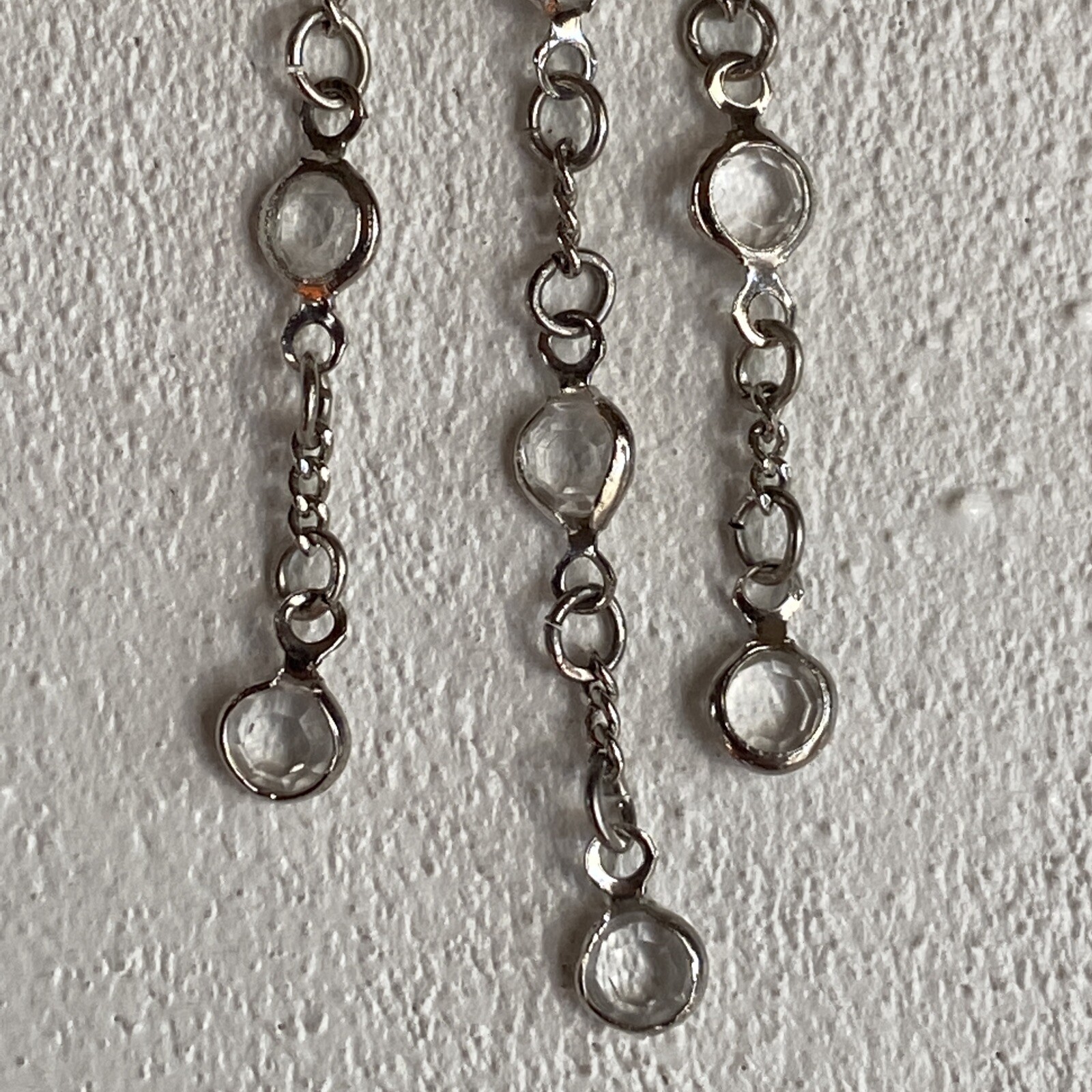 Lia Sophia Bella Donna Necklace 15-18” Earrings Silver Tone Rare Set Cz Wow!